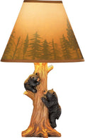 Rustic Climbing Bear Family Northwoods Lamp,14 3/4" H