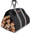 Indoor Heavy Firewood Log Carrier Tote, Oxford Canvas Fabric Foldable Wood Carrier Padded Handles, Outdoor Large Capacity Firewood Carrier Bag with Hook and Loop
