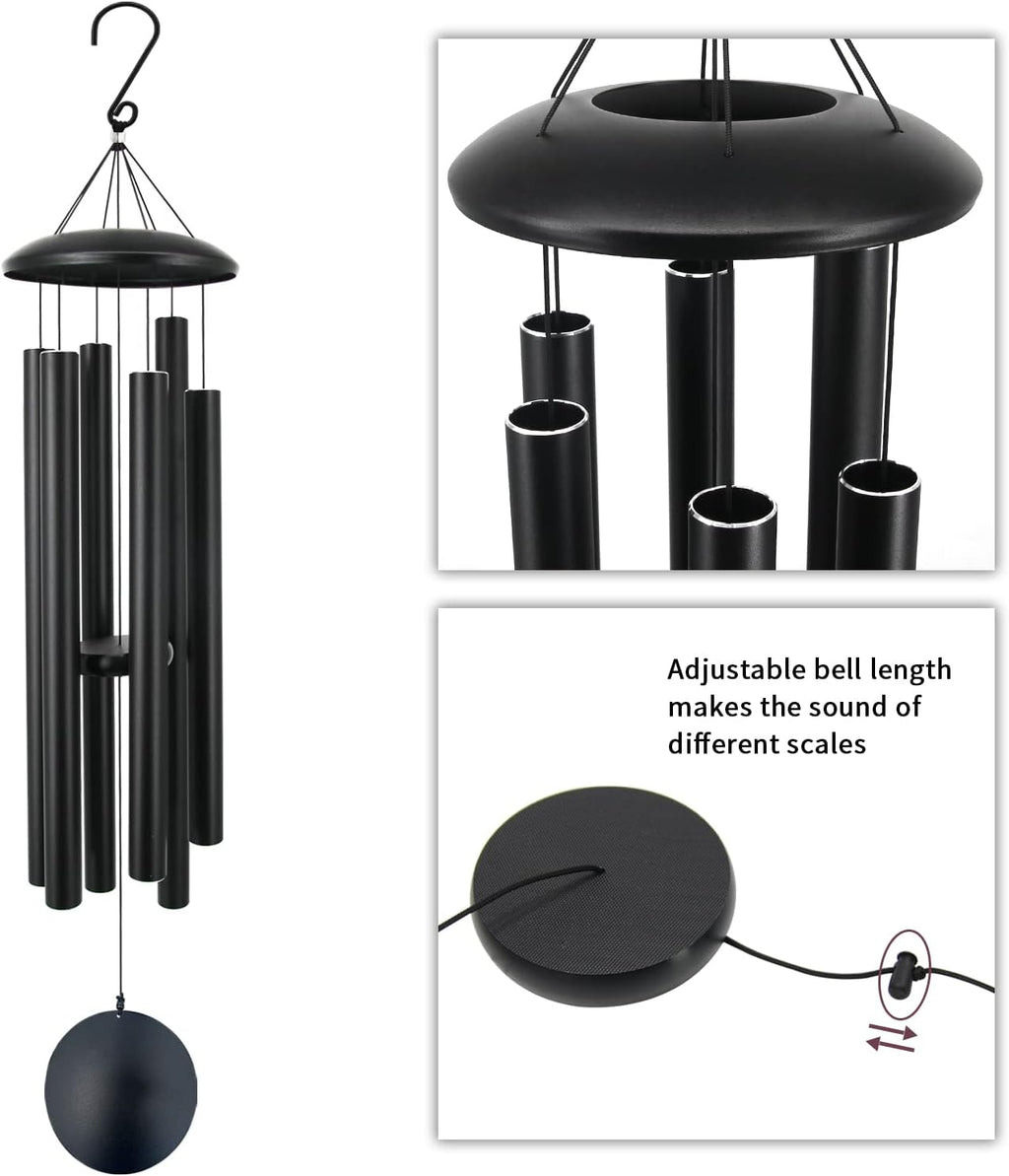 45Inch Deep Tone Large Wind Chimes for outside with 6 Heavy Tubes