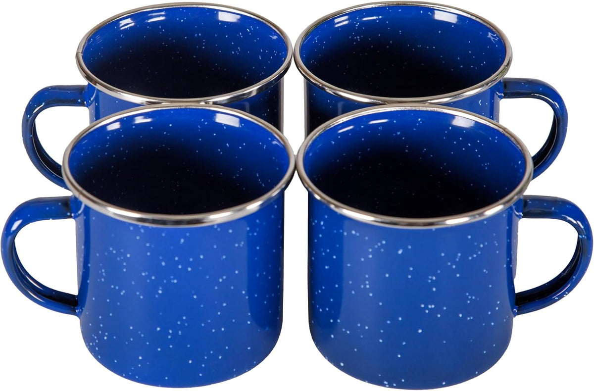Deluxe 24-Piece Enamel Tableware Set - Enamel Plates and Bowls Lightweight and Durable Camp Dish Set for Camping and Backpacking Plates and Bowls for 4 People