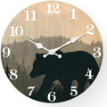 Cabin Bear Wall Clocks Battery Operated 10 Inch Silent