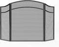 Lizh Metalwork 3 Panels Fireplace Screen with Arch Frame Simple Design 48"(L) X 29"(H),Black