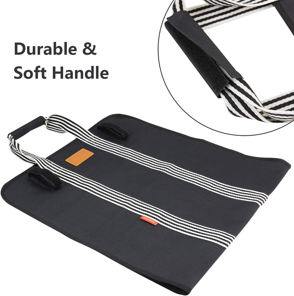 Indoor Heavy Firewood Log Carrier Tote, Oxford Canvas Fabric Foldable Wood Carrier Padded Handles, Outdoor Large Capacity Firewood Carrier Bag with Hook and Loop