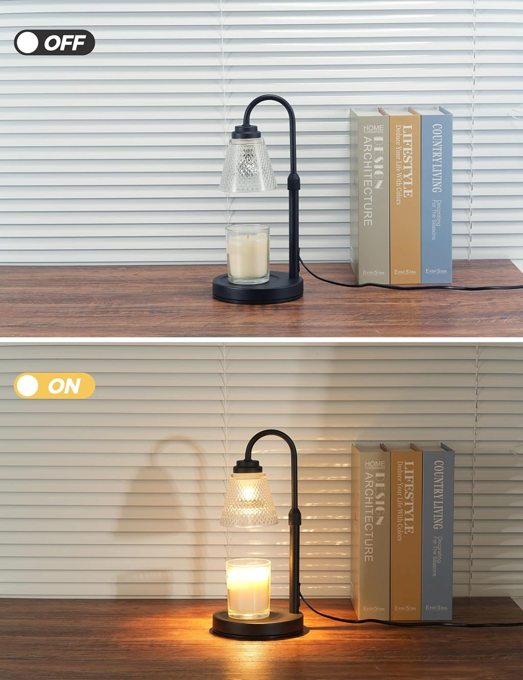 Candle warmer lamp off and on