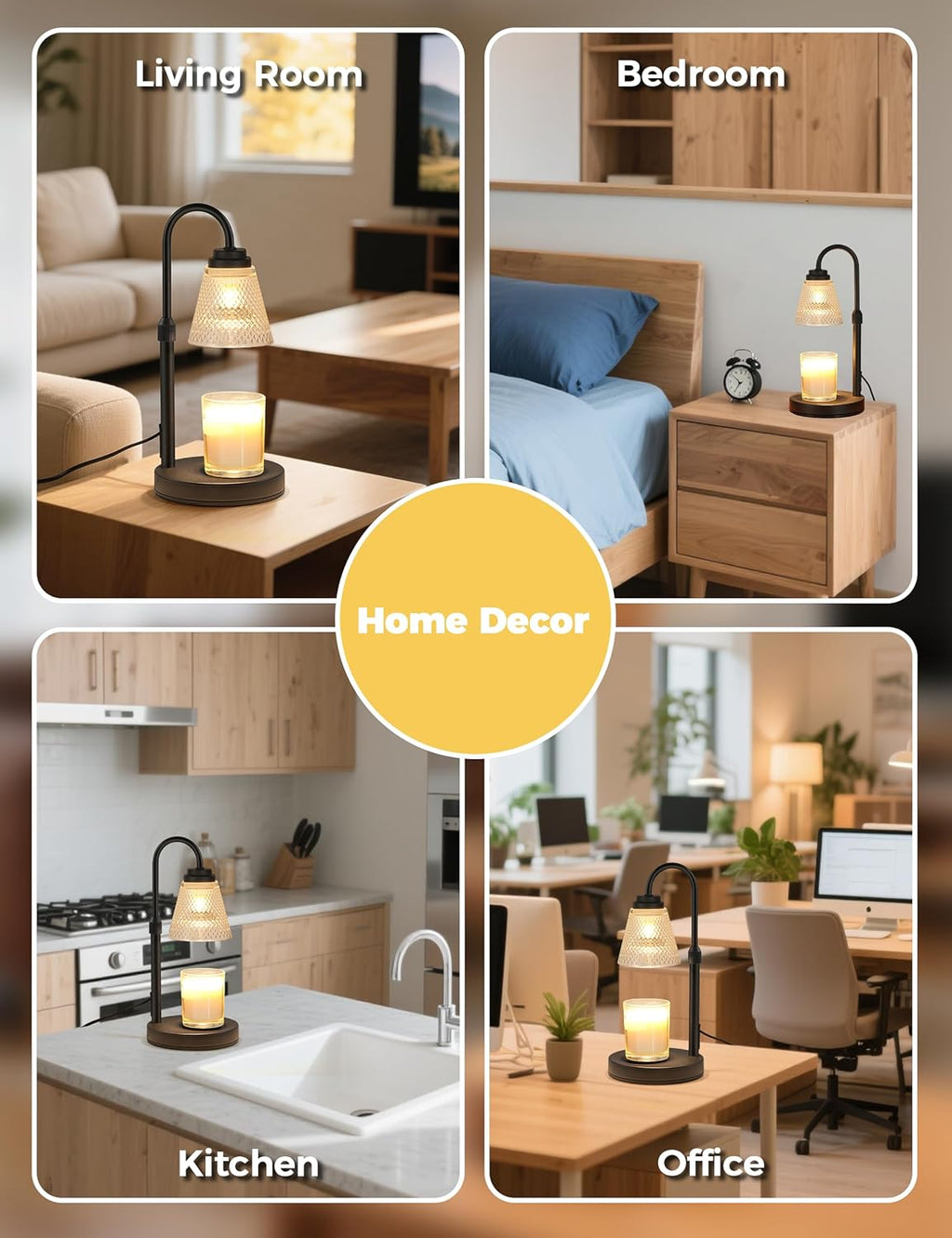 Candle warmer lamp in the living room, bedroom, kitchen and office