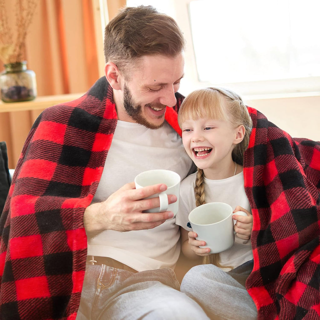 Buffalo Plaid Flannel Fleece Throw Blanket for Couch