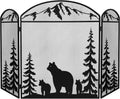 48" X 30" Fireplace Screen, 3 Panel Fire Place Cover for Living Room, Christmas Decoration Gate with Polar Bear for Brick Fireplace, Baby Proof, Pet Safety