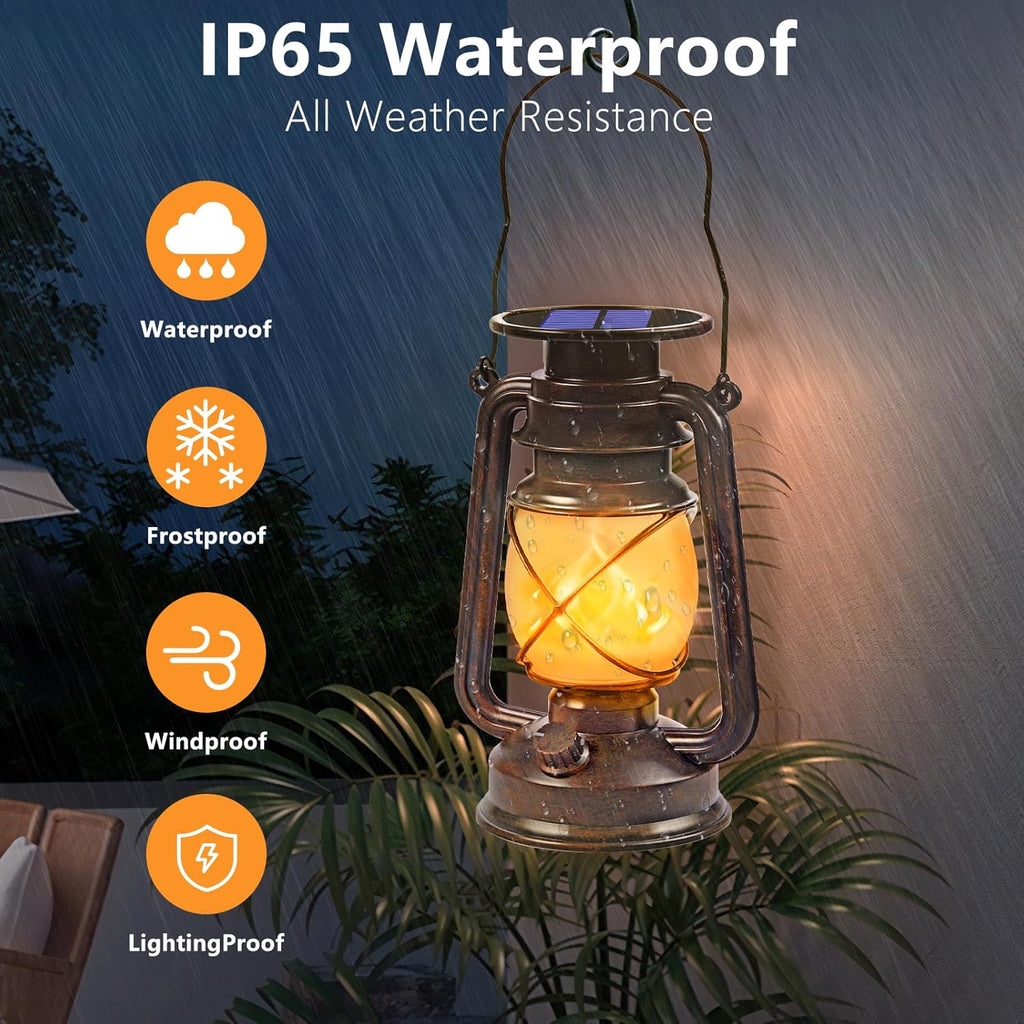 Solar Lanterns Outdoor Waterproof, 4 Pack Vintage LED Hanging Lights