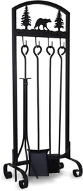 Fireplace Tools Set 5 Piece, 30.5 in Wrought Iron, Animal Print