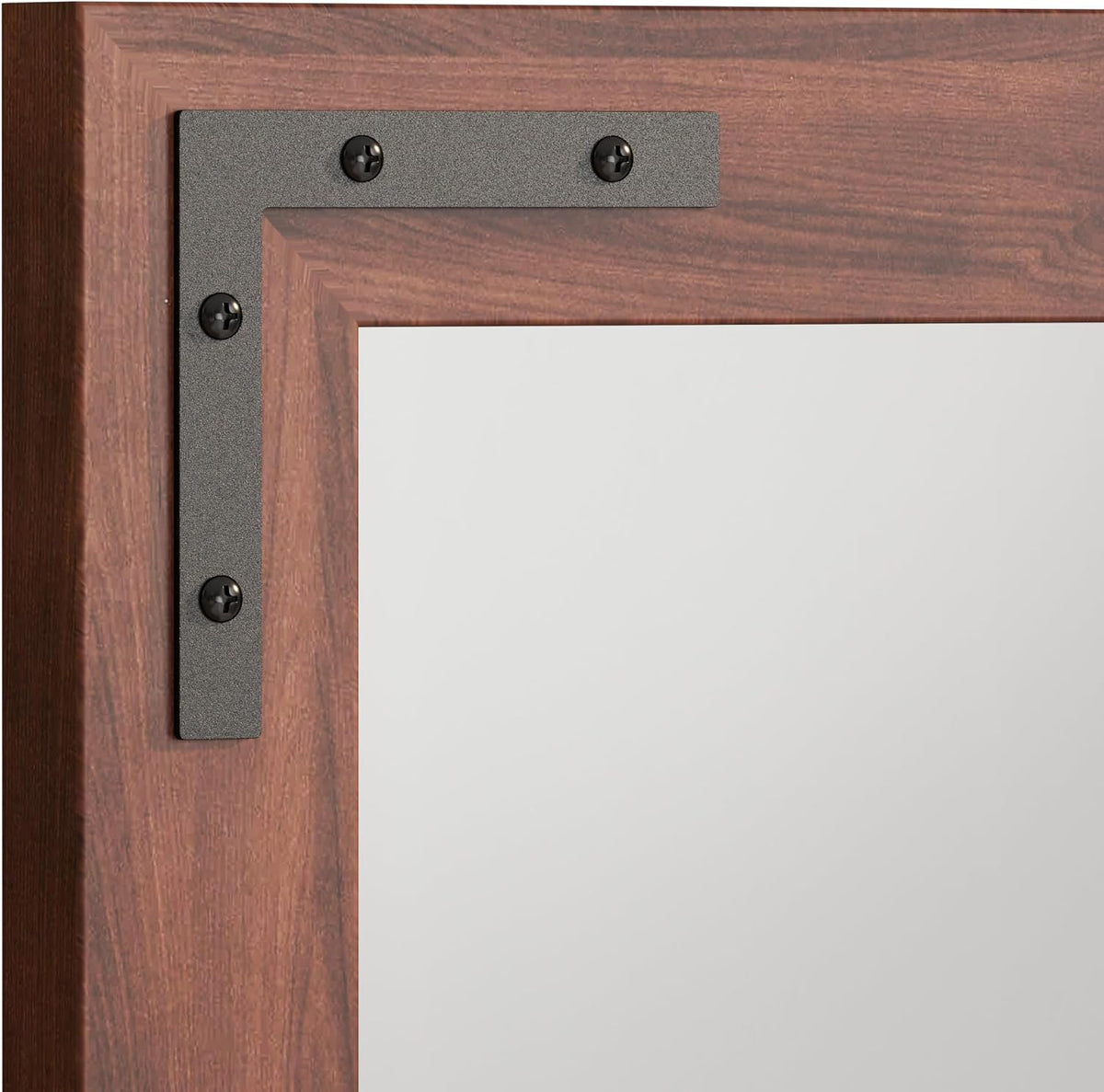 Rustic Wood Framed Mirror 24 X 32 Inch, Natural Dark Brown Wooden Rectangle Bathroom Vanity Wall Mirror for Farmhouse Boho Decor, 1/4-Inch Shatterproof Glass | Waterproof