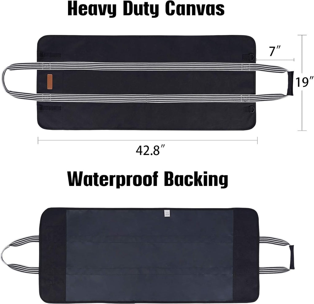 Indoor Heavy Firewood Log Carrier Tote, Oxford Canvas Fabric Foldable Wood Carrier Padded Handles, Outdoor Large Capacity Firewood Carrier Bag with Hook and Loop